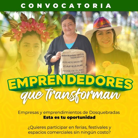 Dosquebradas invita a empresarios y emprendedores a inscribirse para participar en ferias, eventos y actividades comerciales