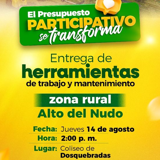 Entrega de herramientas del Presupuesto Participativo